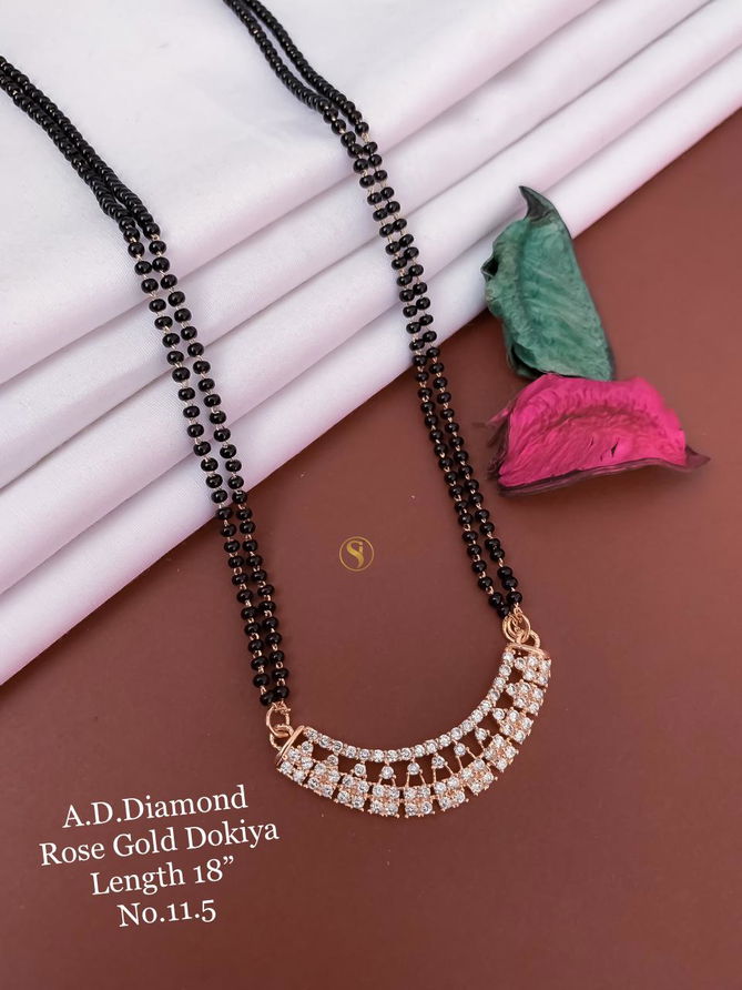 11 AD Diamond Fancy Function Wear Dokiya Mangalsutra Wholesale Price In Surat
